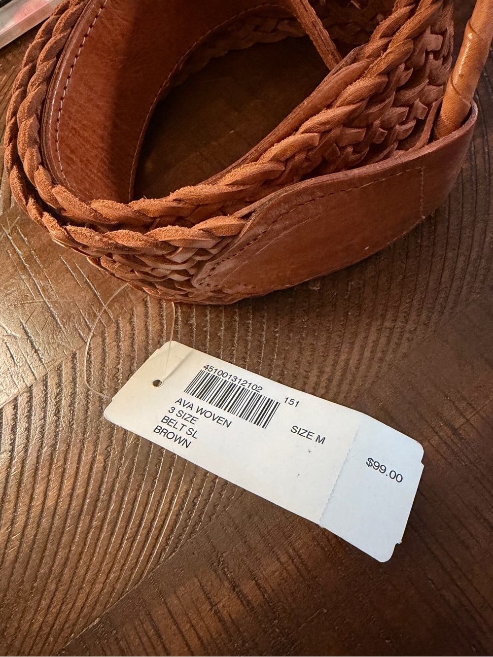 Chico's Braided Leather Belt in Cognac Brown - Picture 2 of 3